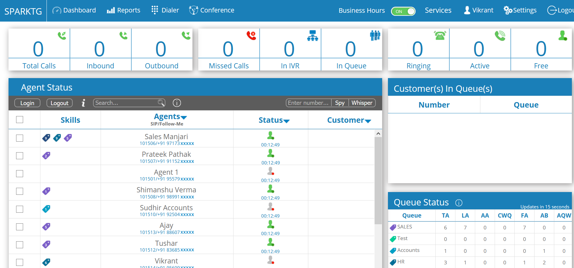 screenshot of SparkTG VCC